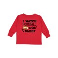 thumbnail image 1 of Inktastic I Watch Football with My Daddy Boys or Girls Long Sleeve Toddler T-Shirt, 1 of 5