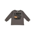 thumbnail image 1 of Inktastic I Watch Football with My Daddy Boys or Girls Long Sleeve Toddler T-Shirt, 1 of 5