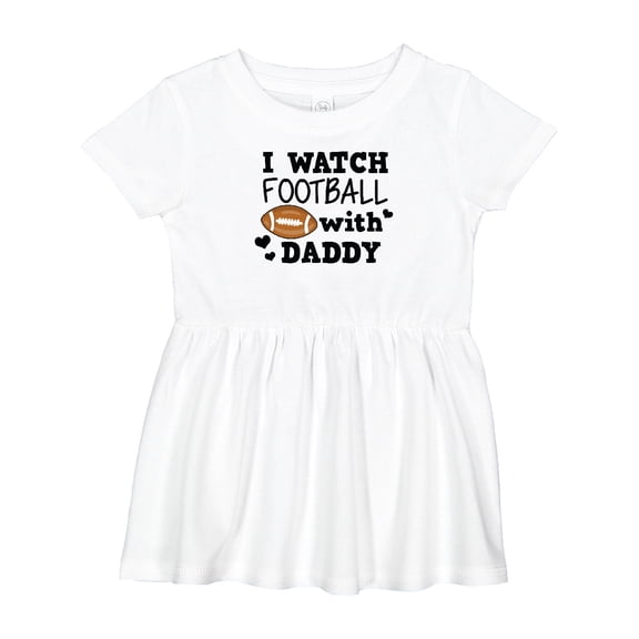 Inktastic I Watch Football with My Daddy Girls Baby Dress