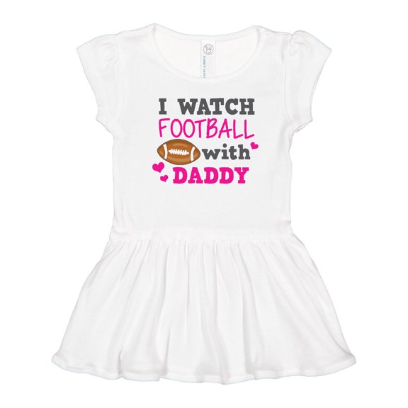 Inktastic I Watch Football with My Daddy Girls Toddler Dress