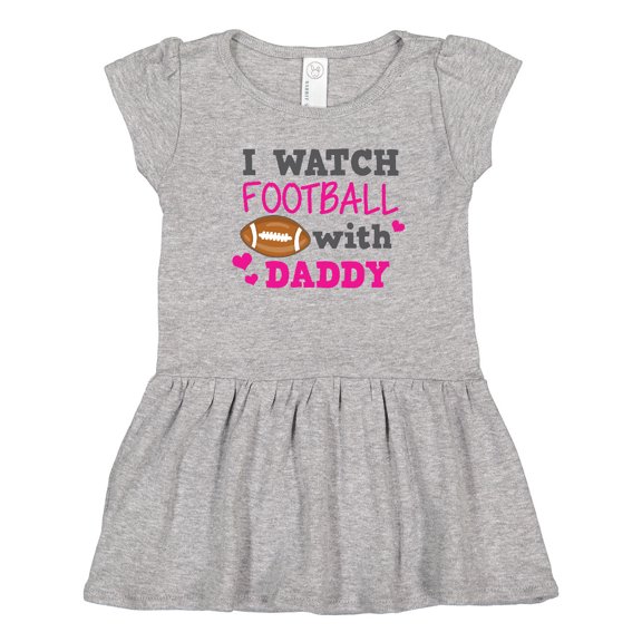 Inktastic I Watch Football with My Daddy Girls Toddler Dress