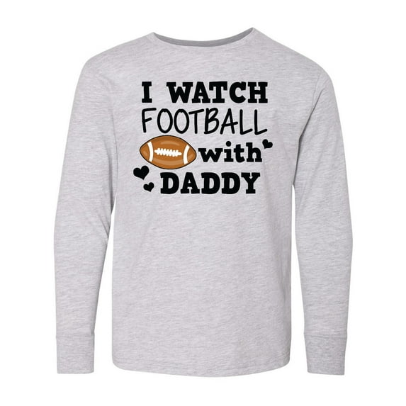 Inktastic I Watch Football with My Daddy Long Sleeve Youth T-Shirt