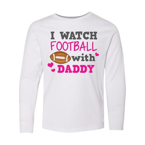 Inktastic I Watch Football with My Daddy Long Sleeve Youth T-Shirt