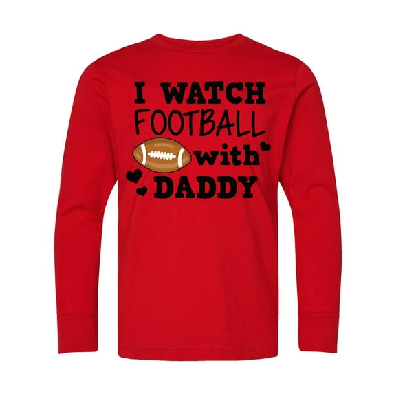 Inktastic I Watch Football with My Daddy Long Sleeve Youth T-Shirt