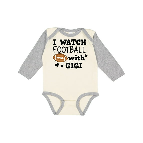 Inktastic I Watch Football with My Gigi Boys Long Sleeve Baby Bodysuit