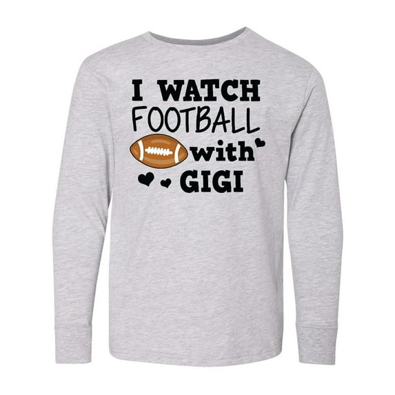 Inktastic I Watch Football with My Gigi Long Sleeve Youth T-Shirt