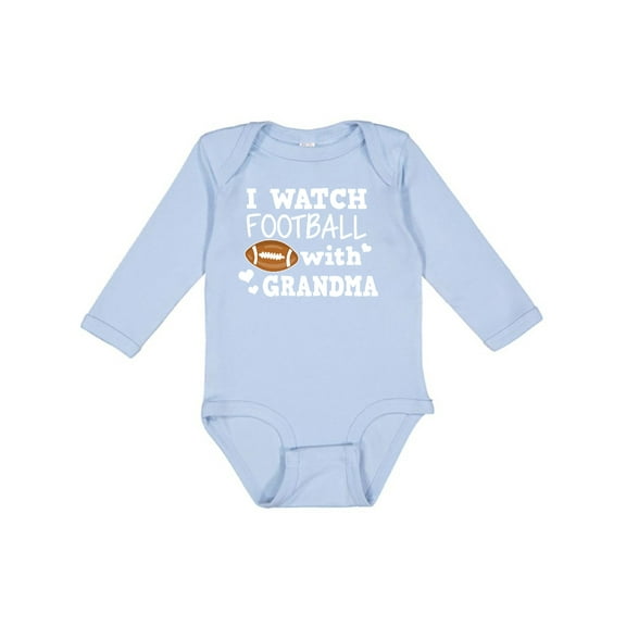 Inktastic I Watch Football with My Grandma Boys Long Sleeve Baby Bodysuit