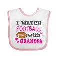 thumbnail image 1 of Inktastic I Watch Football with My Grandpa Girls Baby Bib, 1 of 4