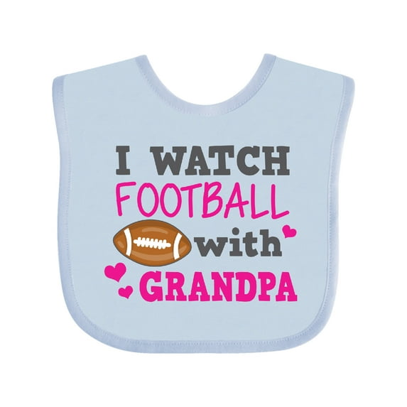 Inktastic I Watch Football with My Grandpa Girls Baby Bib