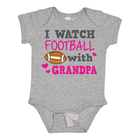 Inktastic I Watch Football with My Grandpa Girls Baby Bodysuit