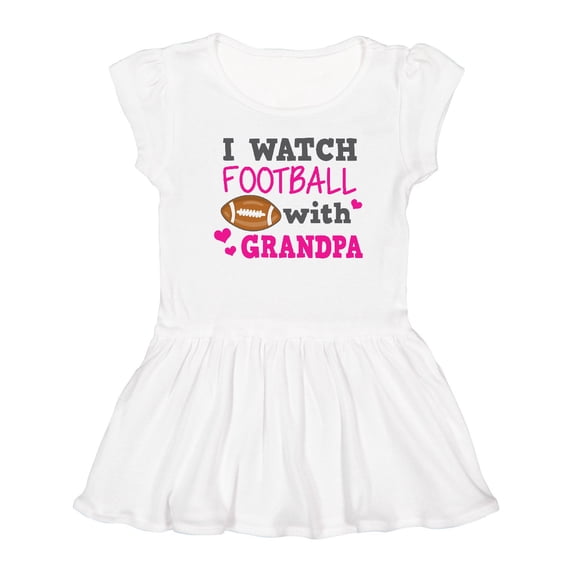 Inktastic I Watch Football with My Grandpa Girls Toddler Dress