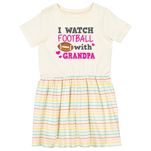 Inktastic I Watch Football with My Grandpa Girls Toddler Dress