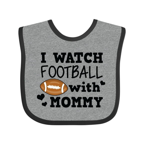Inktastic I Watch Football with My Mommy Boys Baby Bib