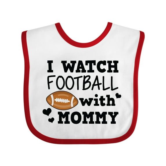 Inktastic I Watch Football with My Mommy Boys Baby Bib