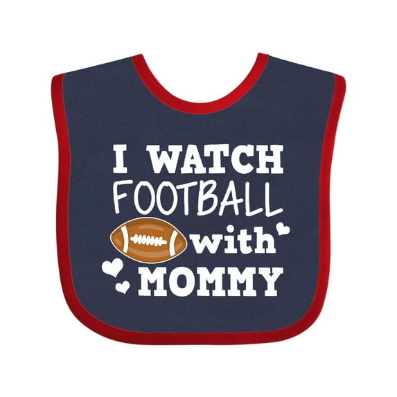 Inktastic I Watch Football with My Mommy Boys Baby Bib