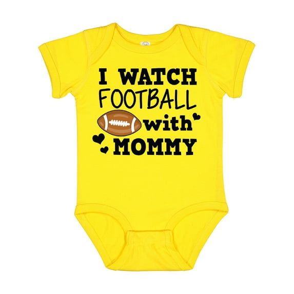 Inktastic I Watch Football with My Mommy Boys Baby Bodysuit