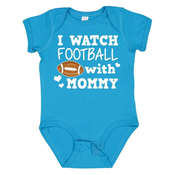 Inktastic I Watch Football with My Mommy Boys Baby Bodysuit