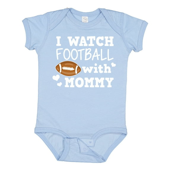Inktastic I Watch Football with My Mommy Boys Baby Bodysuit