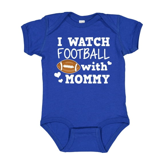Inktastic I Watch Football with My Mommy Boys Baby Bodysuit