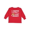 thumbnail image 1 of Inktastic I Watch Football with My Mommy Boys Long Sleeve Toddler T-Shirt, 1 of 5