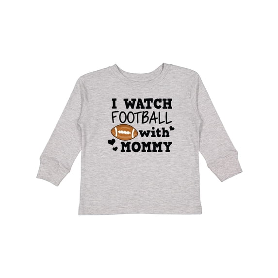 Inktastic I Watch Football with My Mommy Boys Long Sleeve Toddler T-Shirt
