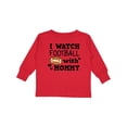 thumbnail image 1 of Inktastic I Watch Football with My Mommy Boys Long Sleeve Toddler T-Shirt, 1 of 5