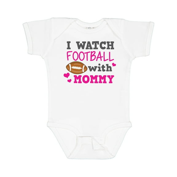 Inktastic I Watch Football with My Mommy Girls Baby Bodysuit