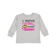 thumbnail image 1 of Inktastic I Watch Football with My Mommy Girls Long Sleeve Toddler T-Shirt, 1 of 5