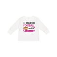 thumbnail image 1 of Inktastic I Watch Football with My Mommy Girls Long Sleeve Toddler T-Shirt, 1 of 5