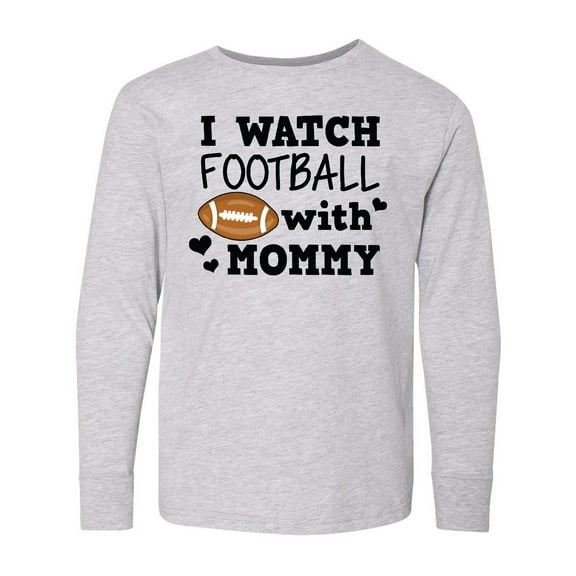 Inktastic I Watch Football with My Mommy Long Sleeve Youth T-Shirt
