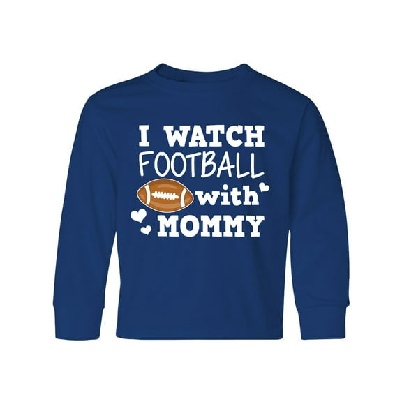 Inktastic I Watch Football with My Mommy Long Sleeve Youth T-Shirt