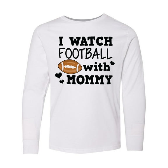 Inktastic I Watch Football with My Mommy Long Sleeve Youth T-Shirt
