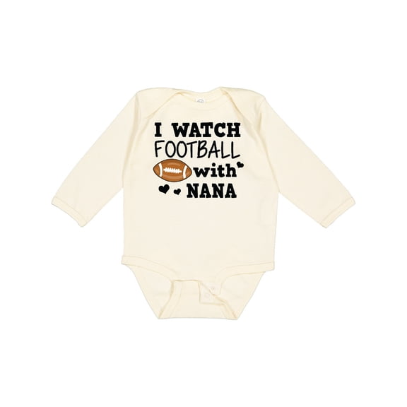 Inktastic I Watch Football with My Nana Boys Long Sleeve Baby Bodysuit