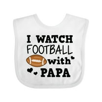 Inktastic I Watch Football with My Papa Boys Baby Bib