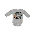 thumbnail image 1 of Inktastic I Watch Football with My Papa Boys Long Sleeve Baby Bodysuit, 1 of 5