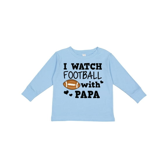 Inktastic I Watch Football with My Papa Boys Long Sleeve Toddler T-Shirt