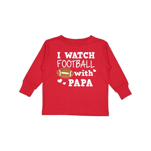 Inktastic I Watch Football with My Papa Boys Long Sleeve Toddler T-Shirt
