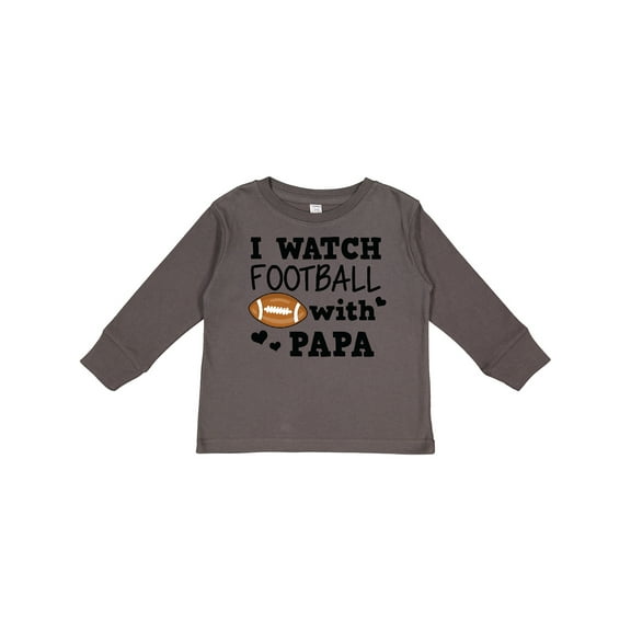 Inktastic I Watch Football with My Papa Boys Long Sleeve Toddler T-Shirt