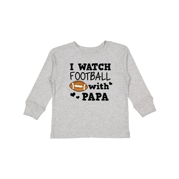 Inktastic I Watch Football with My Papa Boys Long Sleeve Toddler T-Shirt