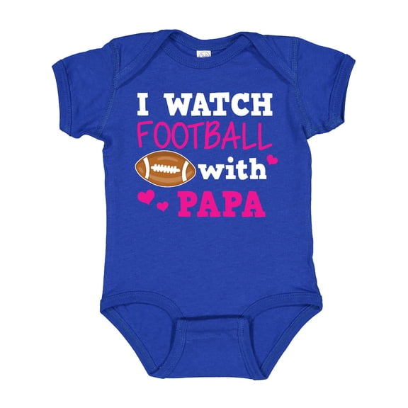 Inktastic I Watch Football with My Papa Girls Baby Bodysuit