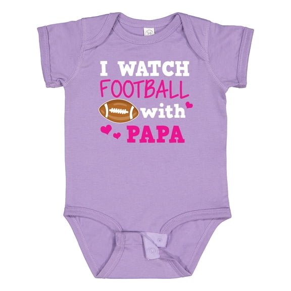 Inktastic I Watch Football with My Papa Girls Baby Bodysuit