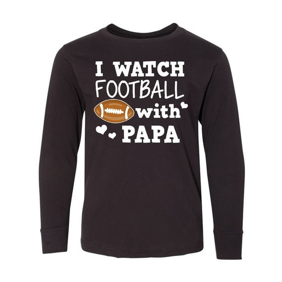 Inktastic I Watch Football with My Papa Long Sleeve Youth T-Shirt