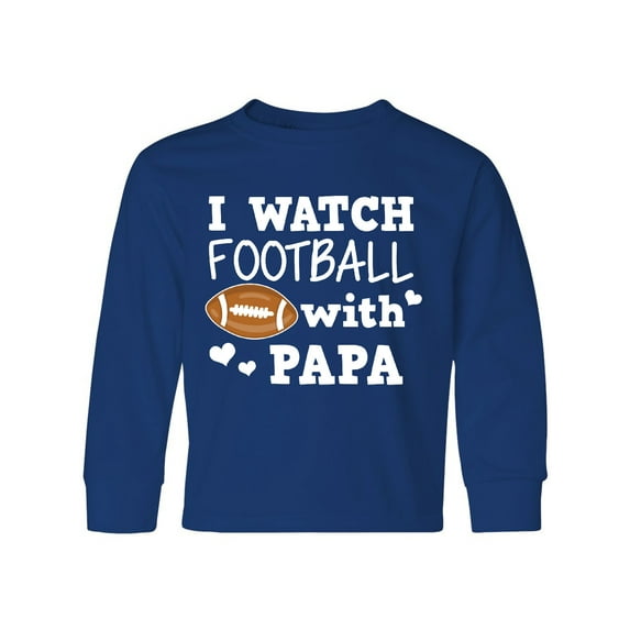 Inktastic I Watch Football with My Papa Long Sleeve Youth T-Shirt