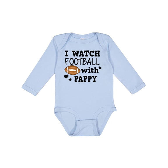 Inktastic I Watch Football with My Pappy Boys Long Sleeve Baby Bodysuit
