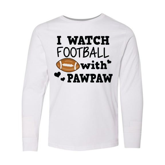 Inktastic I Watch Football with My Pawpaw Long Sleeve Youth T-Shirt