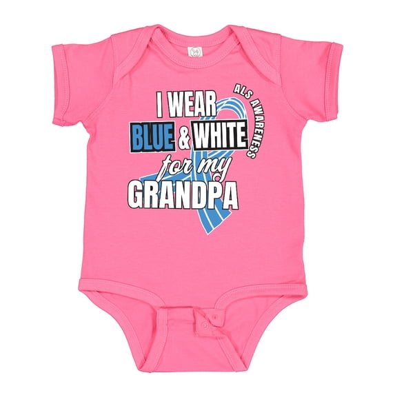 Inktastic I Wear Blue and White For My Grandpa ALS Awareness Boys or Girls Baby Bodysuit