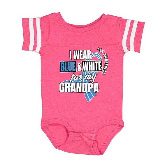 Inktastic I Wear Blue and White For My Grandpa ALS Awareness Boys or Girls Baby Bodysuit