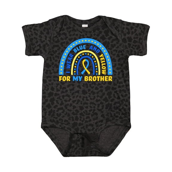 Inktastic I Wear Blue and Yellow for My Brother Down Syndrome Awareness Rainbow Boys or Girls Baby Bodysuit
