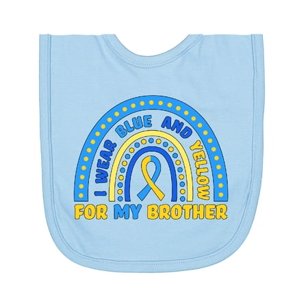 Inktastic I Wear Blue and Yellow for My Brother Down Syndrome Awareness Rainbow Newborn Bib