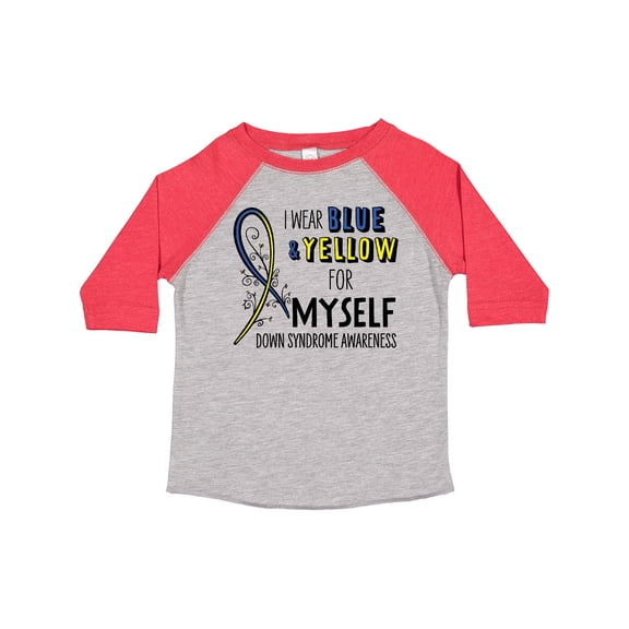 Inktastic I Wear Blue and Yellow for Myself Down Syndrome Awareness Boys or Girls Toddler T-Shirt